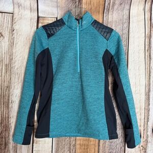 KJUS Forun Midlayer Half Zip Performance Ski Golf Teal Pullover Womens Medium